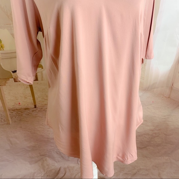 NEW TORRID DUSTY PINK STRETCH CHALLIS FAVORITE TUNIC TEE - Picture 8 of 13